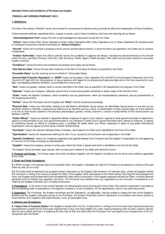 Purchase Order Terms and Conditions - Airbus Commercial - French Law