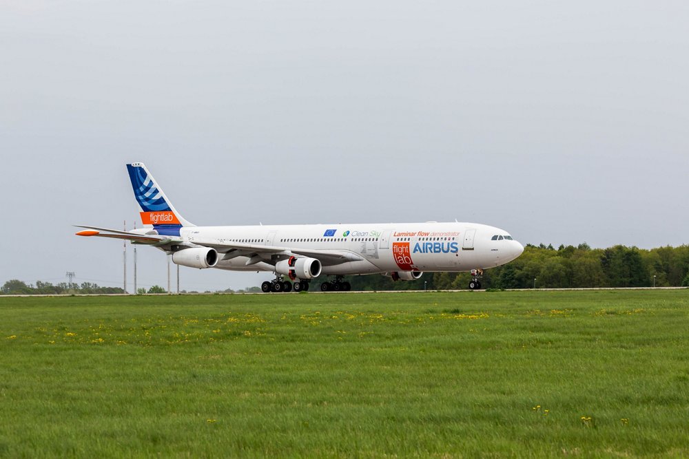 Airbus’ “Flight Lab” BLADE demonstrator aircraft was showcased at the 2018 ILA Berlin Air Show 