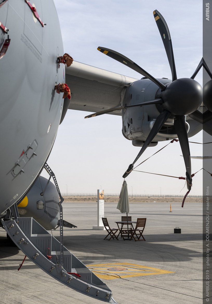 A400M on static at Dubai Airshow 2019