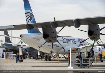 EGYPTAIR A220 on static display – Dubai Airshow 2019