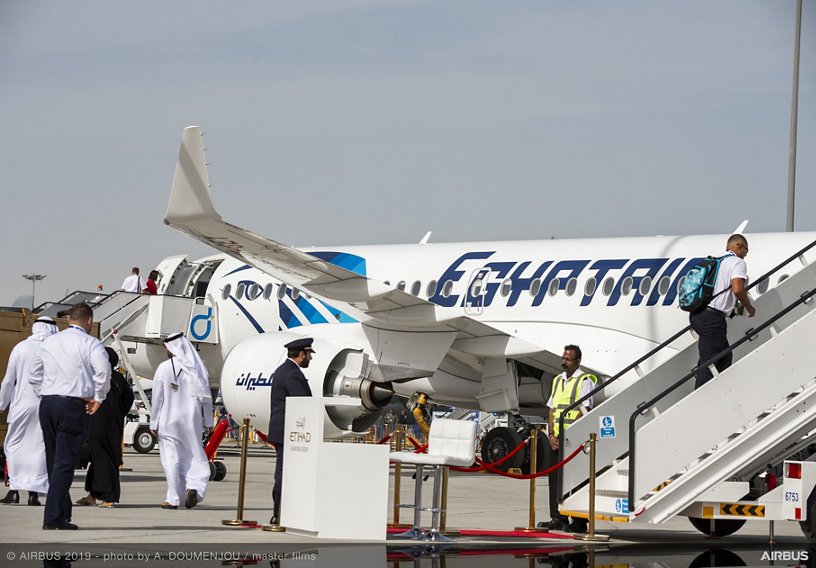 A220-300 Egyptair at Dubai Airshow 2019 - Day 1
