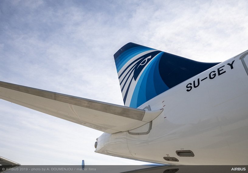 EGYPTAIR A220 on static display – Dubai Airshow 2019