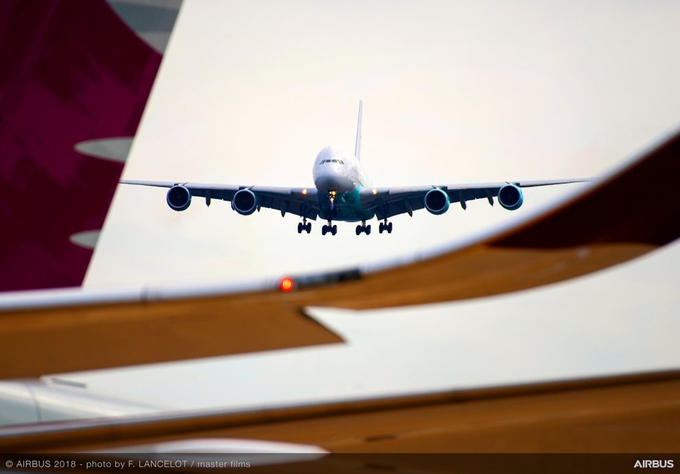 A380 Hifly Landing - FIA2018 - Day 04