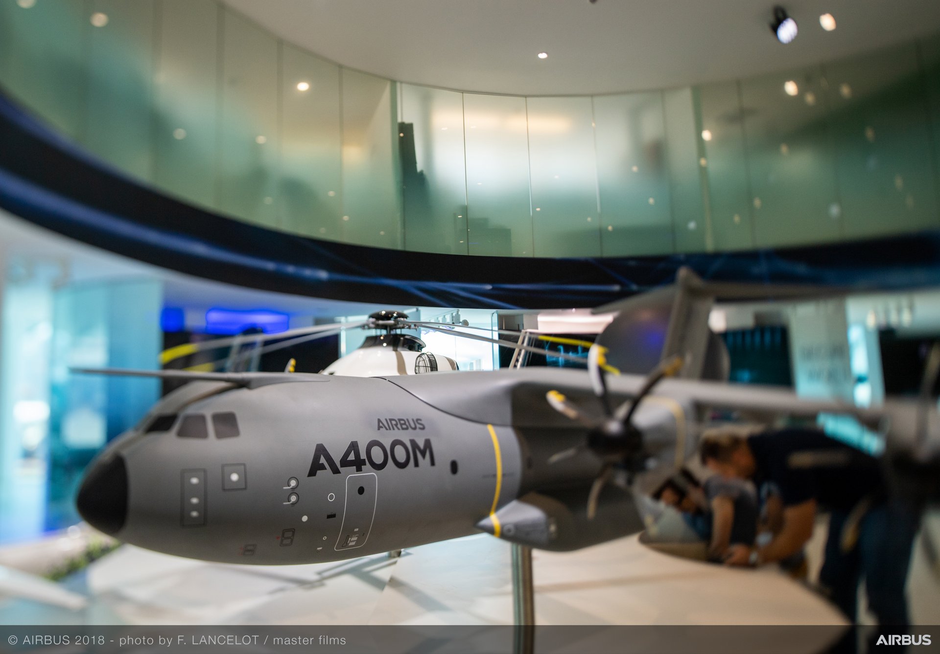 A400M model 
Farnborough Airshow 2018 – Airbus exhibit stand 