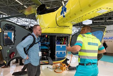 EMS-configured H145 at Helitech International 2018