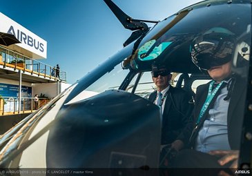 People in the H125M at Paris Airshow - PAS2019 Day 1