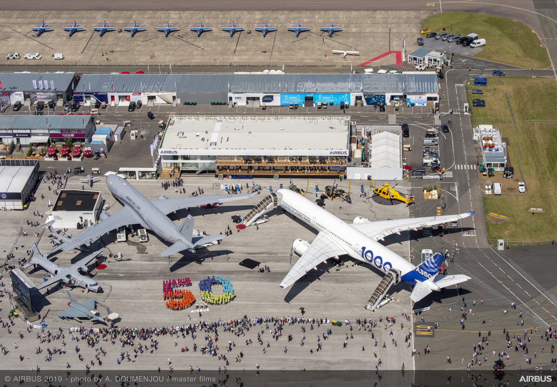 Airbus celebrated its 50th anniversary with a special formation at the 2019 Paris Air Show