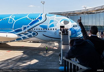 All Nippon Airways’ A380 during delivery ceremony