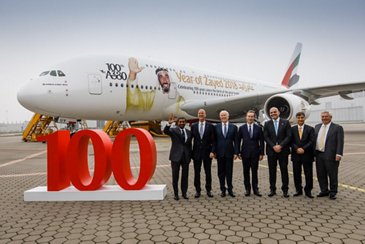 阿联酋航空迎来第100架A380客机