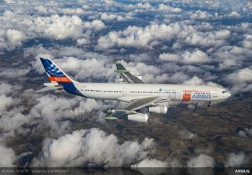 A340 Laminar Flow BLADE Demonstrator First Flight - In Flight 