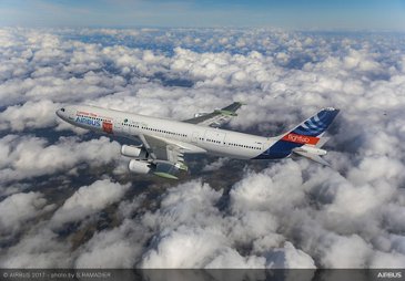 A340 Laminar Flow BLADE Demonstrator First Flight - In Flight 