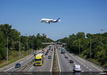 BelugaXL First Flight Low Pass 