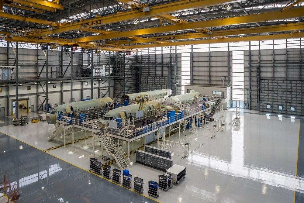 A320 aircraft are assembled at Airbus’ final assembly line in Mobile, Alabama, USA