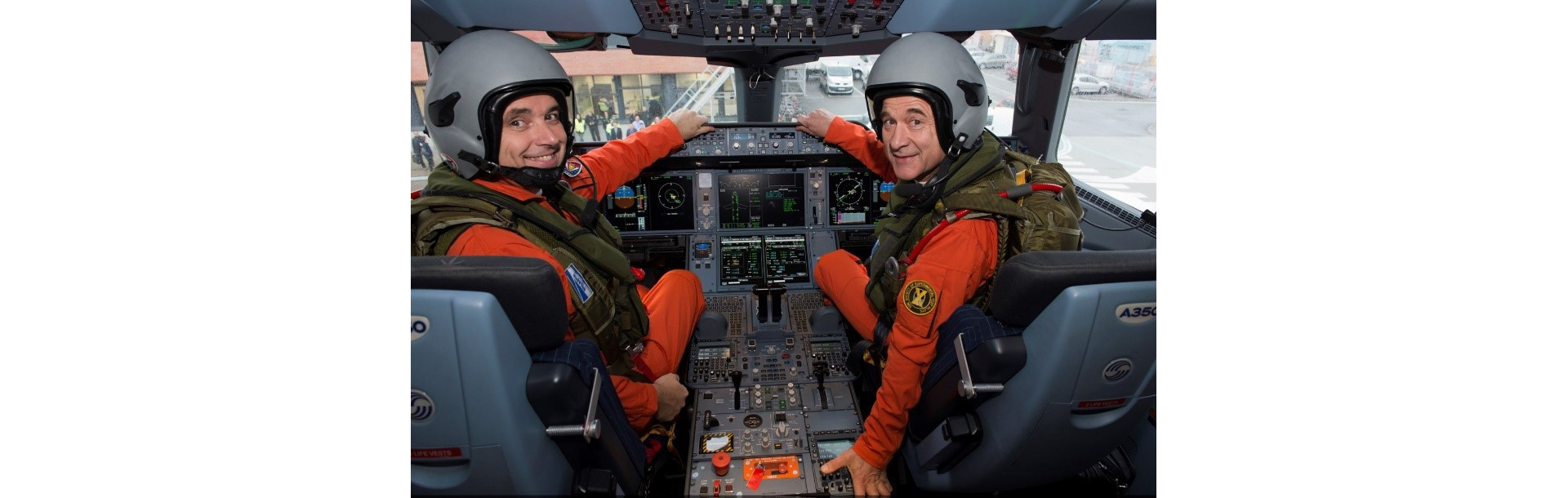 Experimental test pilots like Frank Chapman, at right, are involved from the beginning of a new Airbus development programme