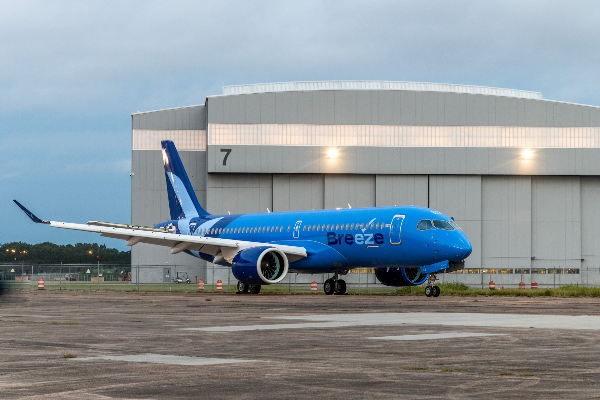  Breeze Airways 1st A220 - MSN55128 - Exiting Paint