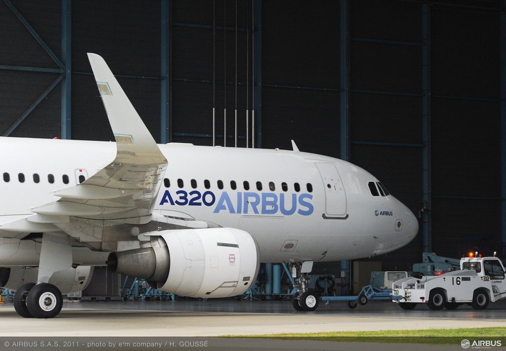 带有Sharklet Wingtip设备的空中客乐动体育app靠谱吗车A320内商用飞机的地面视图乐动体育西甲赞助品牌。