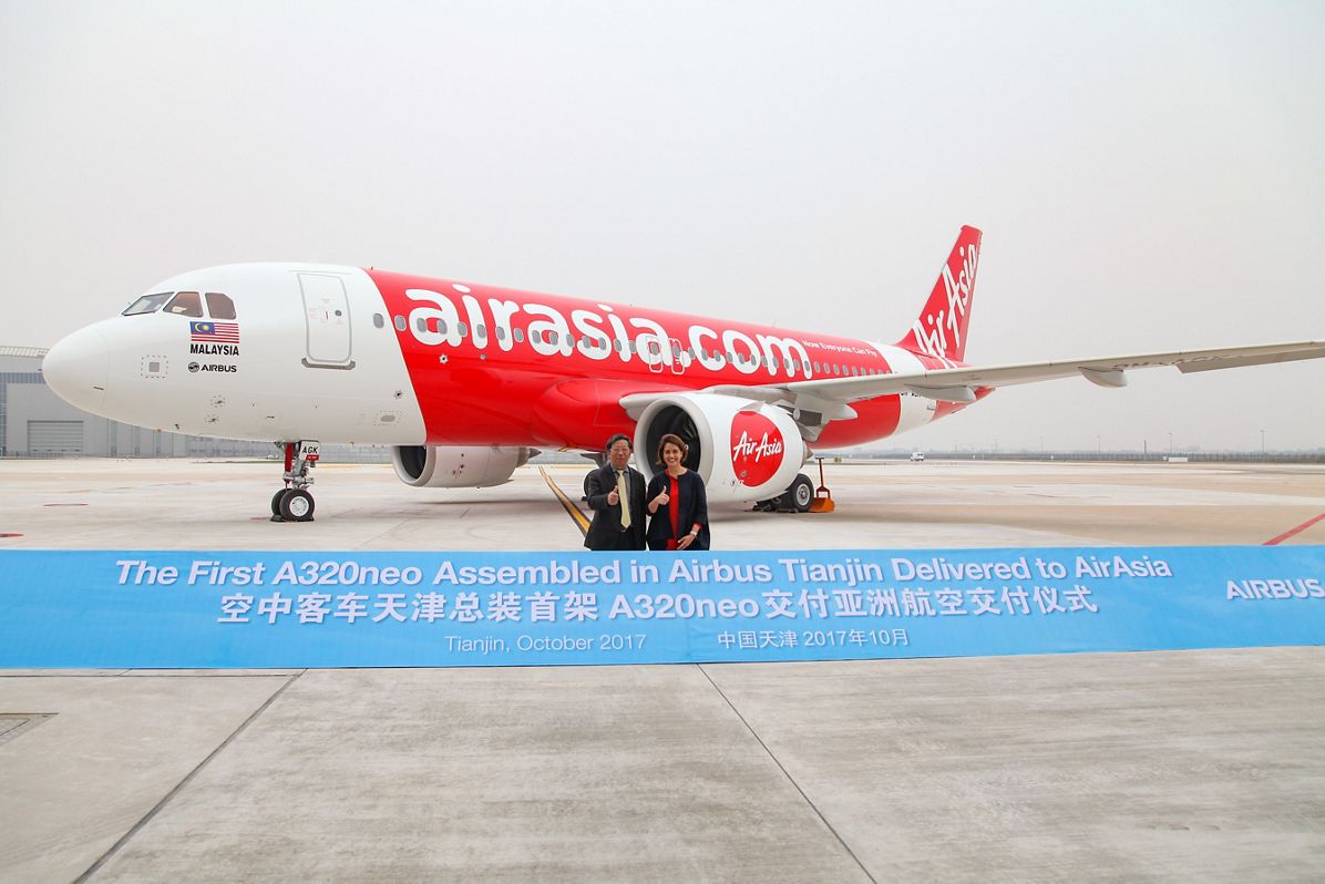 First A320neo assembled in Tianjin delivered to AirAsia
