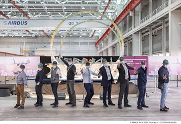 Airbus Teams Celebrating The First CWB Delivery