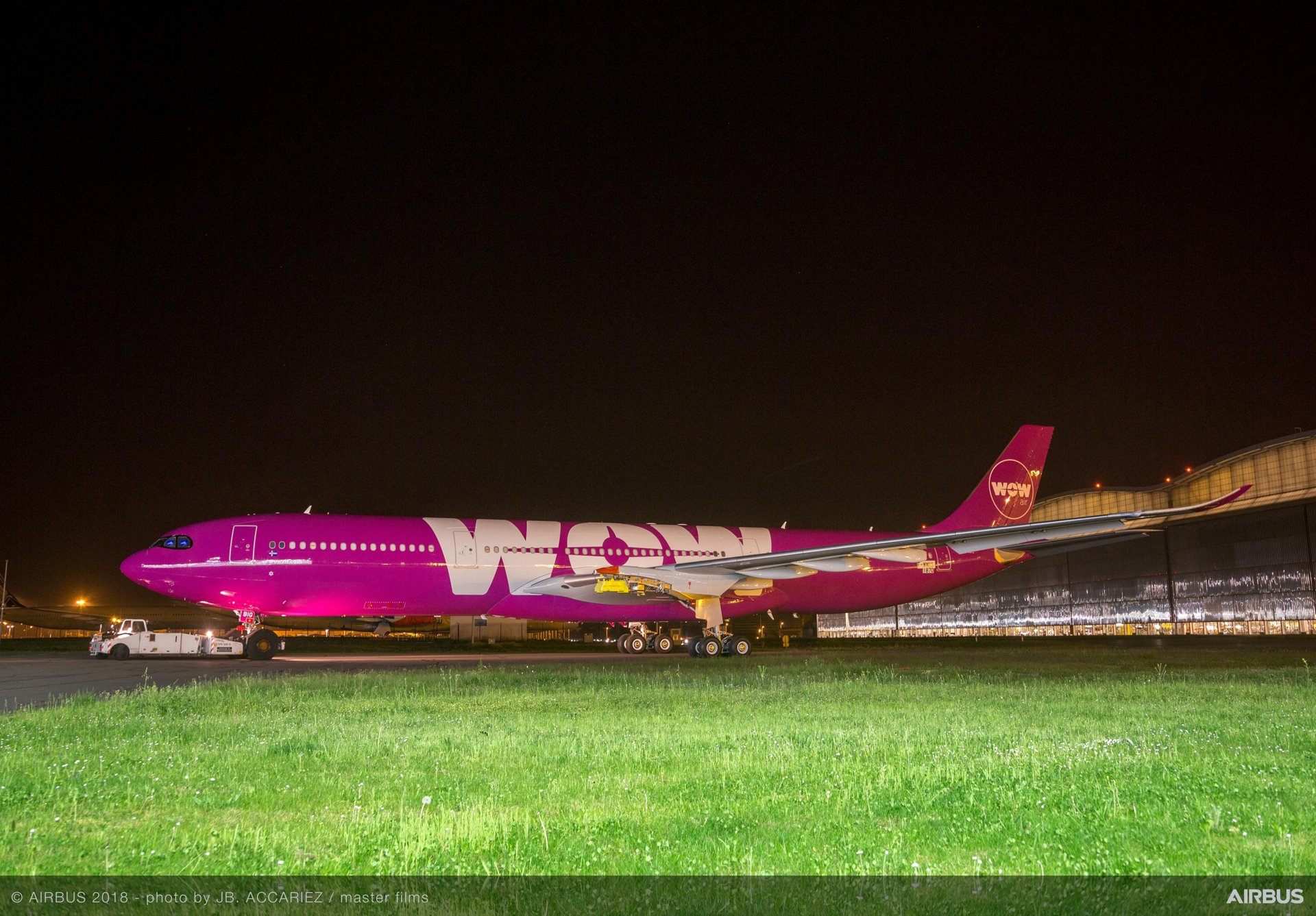 A330neo WOW MSN1870 Rolls Out Of Paint Hall