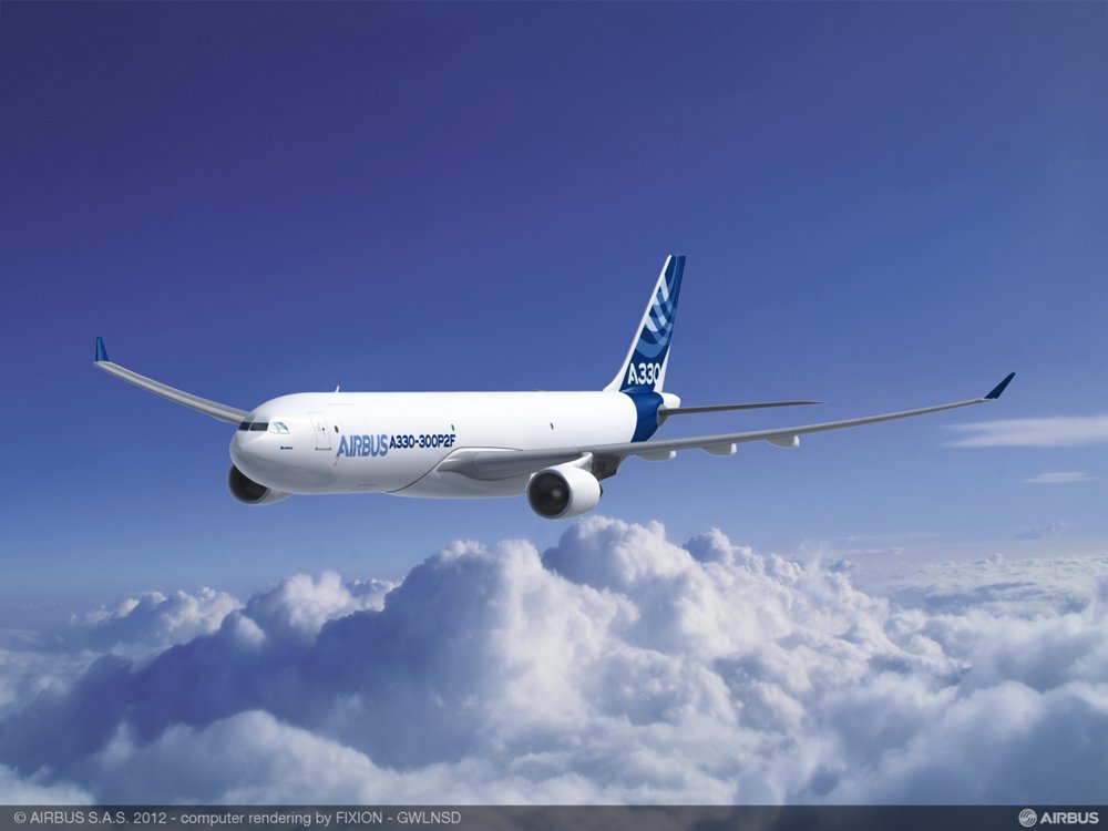 A computer rendering of Airbus’ A330-300P2F, a converted freighter aircraft that is particularly suited for integrators and express carriers.  