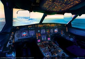 new airbus passenger plane cockpit