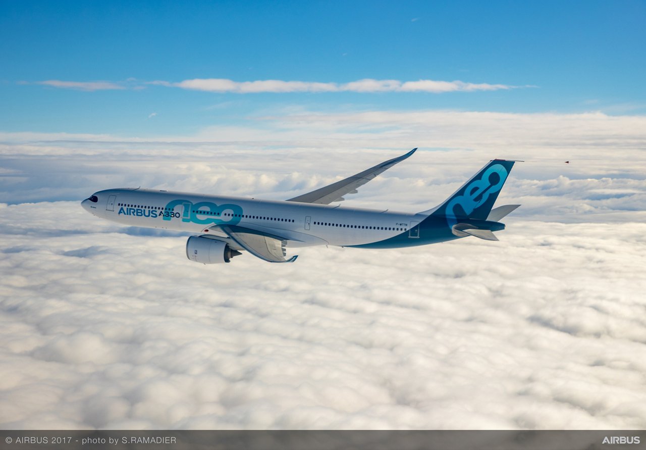 Airbus A330neo during first flight 