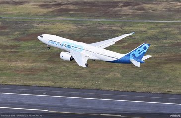 Airbus A330-800 first flight taking off
