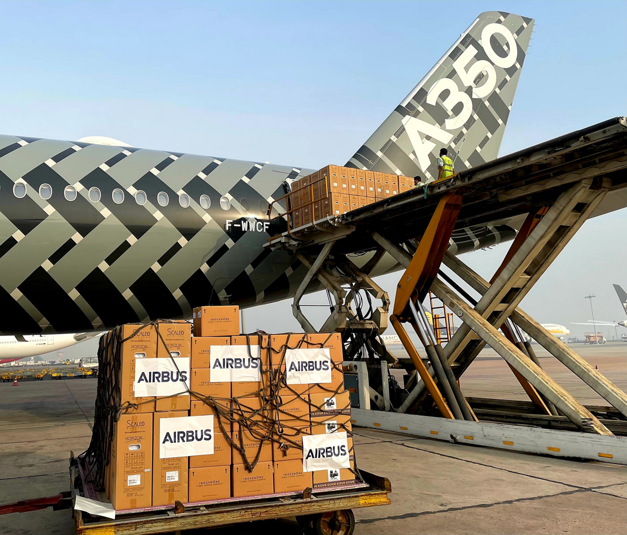 Airbus delivered a consignment of 250 oxygen concentrators and 30 ventilators as part of a 36-tonne Covid-19 solidarity mission to India on Wednesday, June 2, 2021. An A350 test flight ferried the cargo from Toulouse, the headquarters of Airbus, to New Delhi.