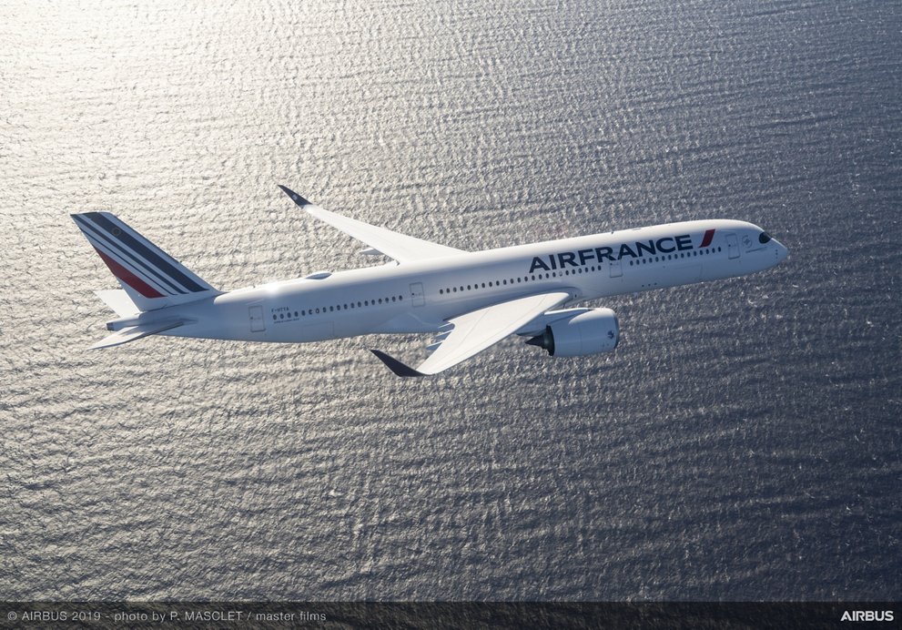Primer Airbus A350 de Air France. Primer Airbus A350 de Air France.