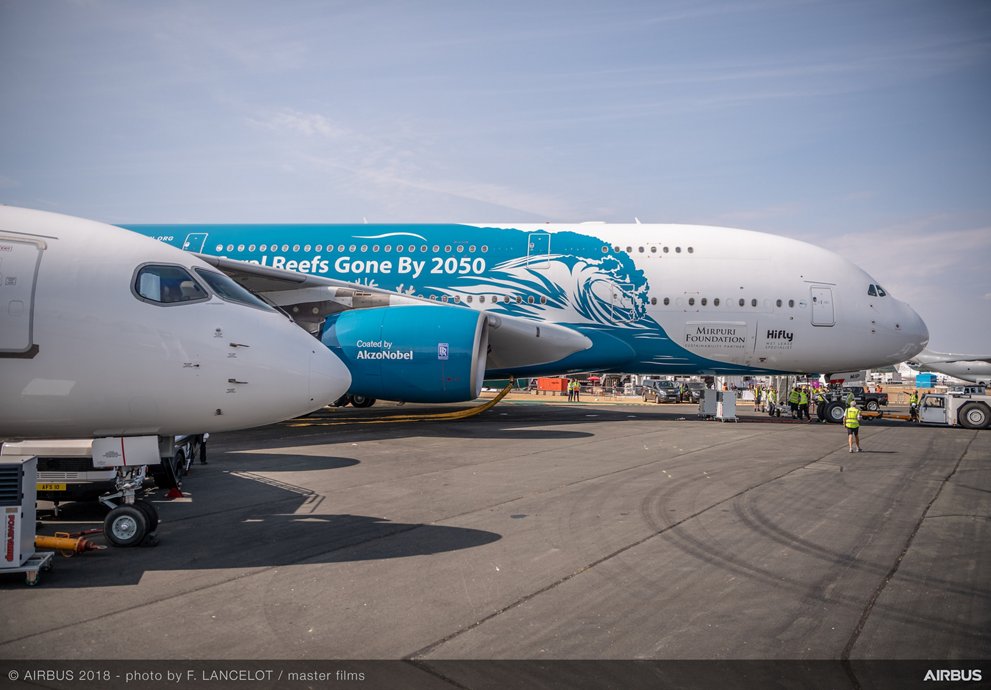 Hi Fly A380 static display – Farnborough 1 