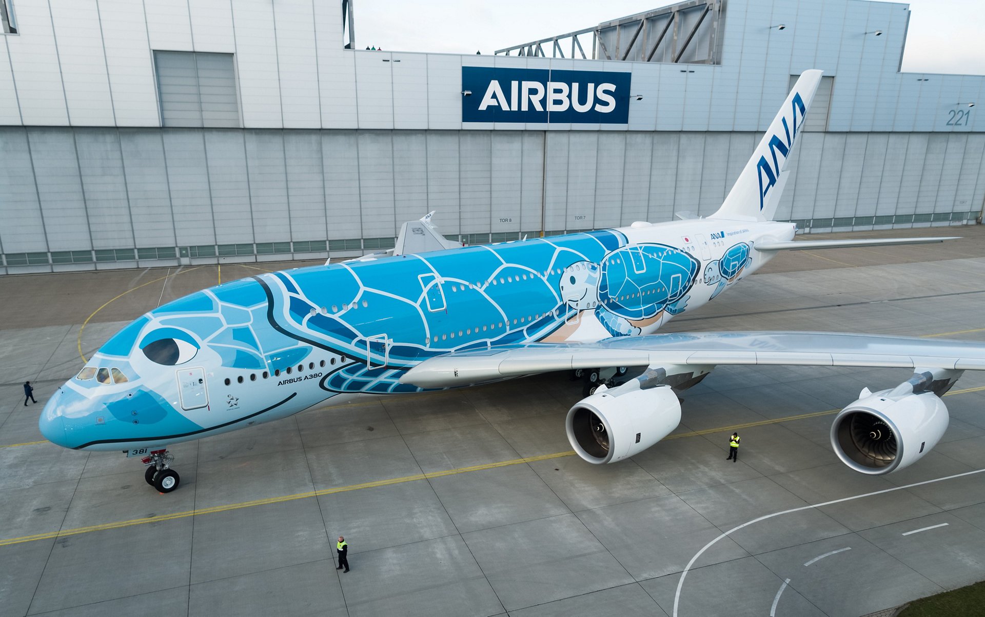 First Ana A380 Rolls Out Of Airbus Paintshop With Unique Livery