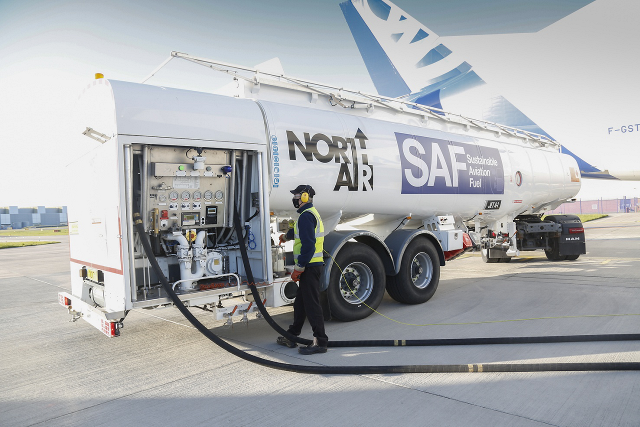 Airbus has taken the next step in reducing its industrial carbon footprint with the maiden flight of a Beluga super-transporter using sustainable aviation fuel (SAF) from the aerospace company’s Broughton plant in the UK.