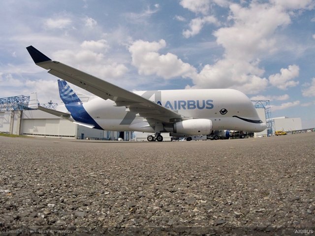 The no. 1 BelugaXL oversize cargo airlifter received its distinctive livery at the Airbus paint shop in Toulouse, France
