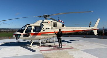 Dr. Karina Flores Rojas with an Eliance AS355