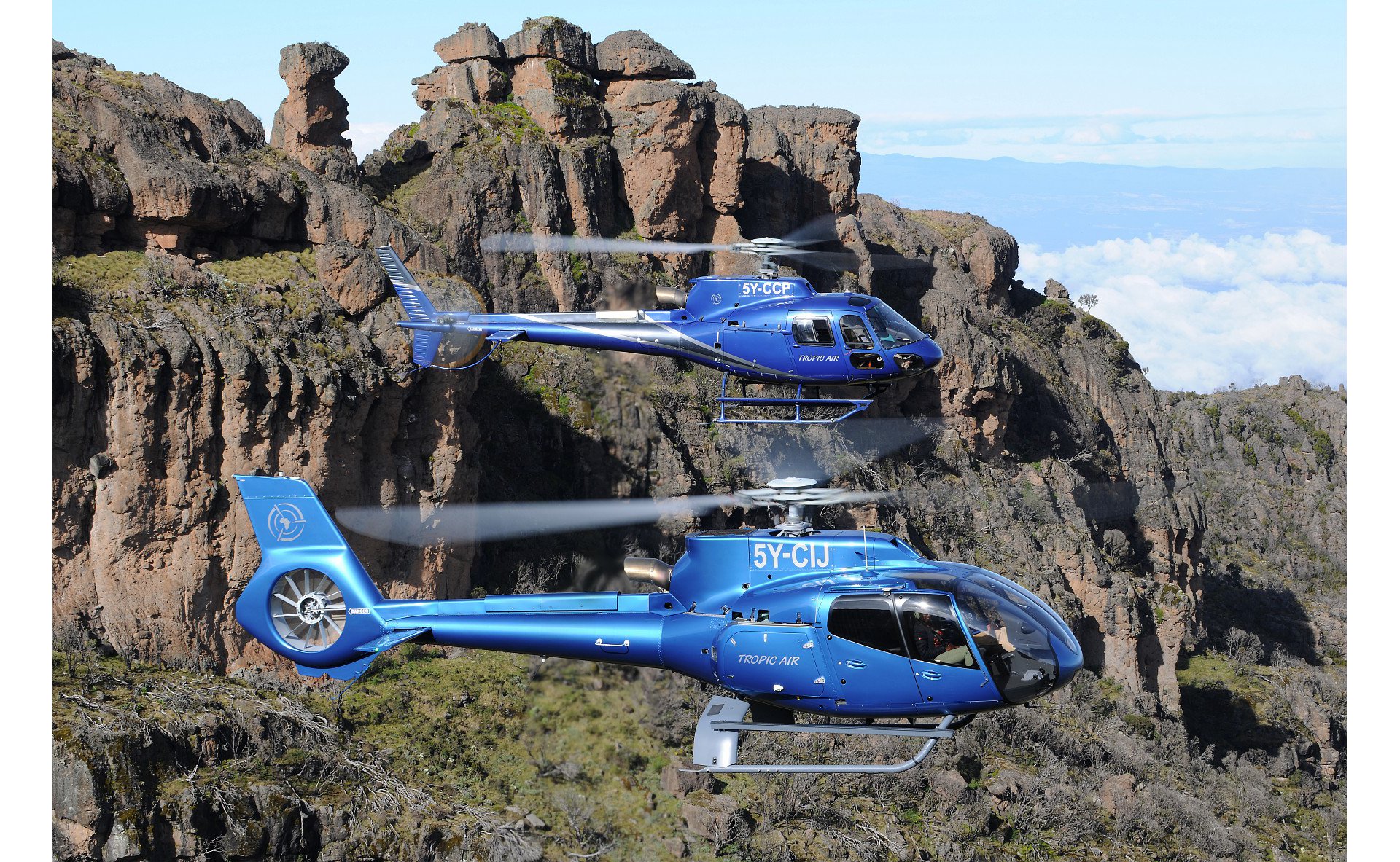 The H125 and H130 on Mount Kenya.