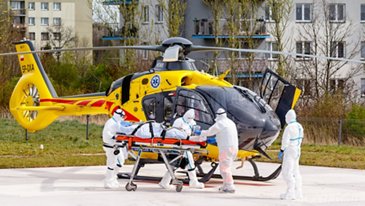 Poland’s Lotnicze Pogotowie Ratunkowe (Polish Medical Air Rescue) transferring a Covid-19 patient