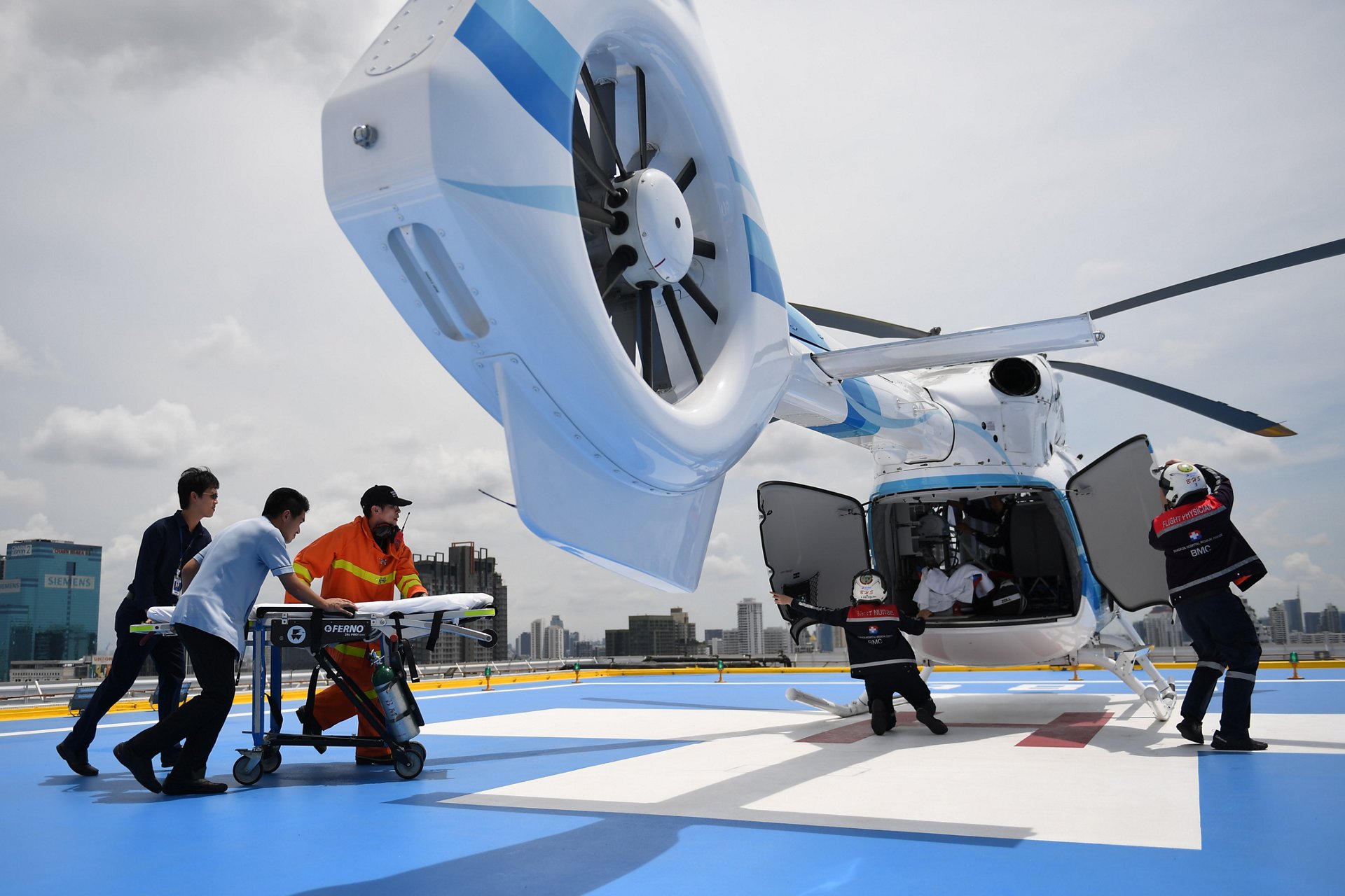 In Thailand, Bangkok Helicopter Services Company Ltd (BHS) manages its cost of operation by contracting with Bangkok Hospital to provide HEMS services using two H145s 
