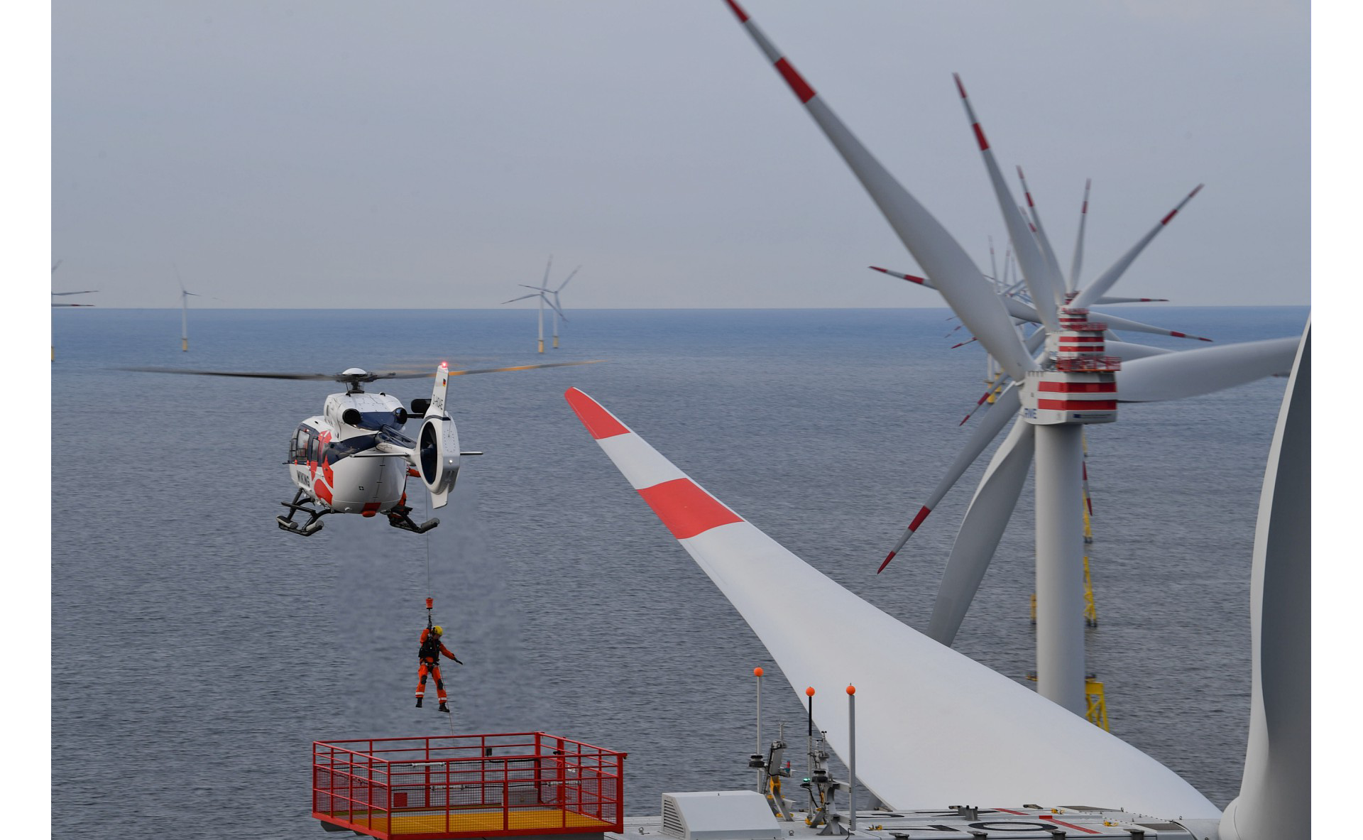 Wiking just took delivery of a new H145, bringing its fleet to four H145s used in sea pilot transfers,  and technician wind farm transports from their base Wilhelmshaven, Emden, Wick (UK) and soon from Beccles (UK), Eemshaven and Den Helder (NL).