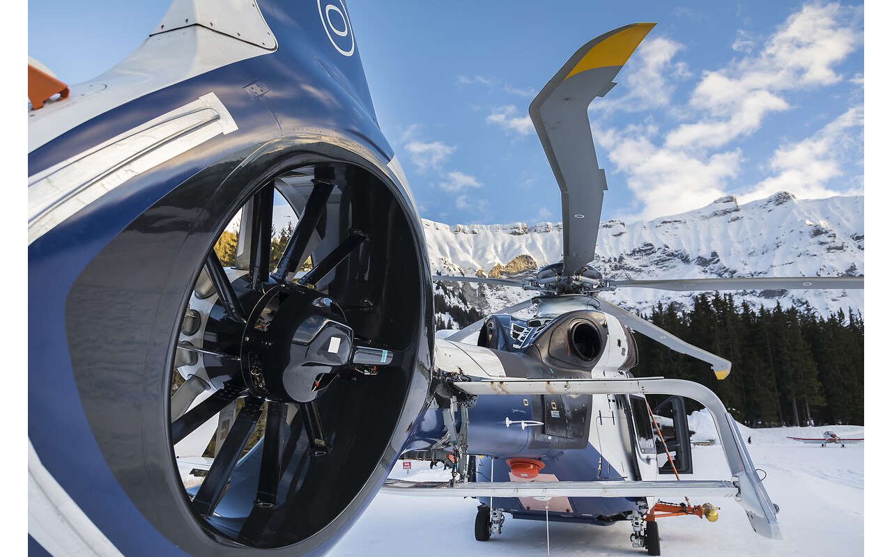 The H160, newest in the fleet, has innovatively shaped Blue Edge blades which are meant to reduce Blade Vortex Interaction (BVI) noise generation