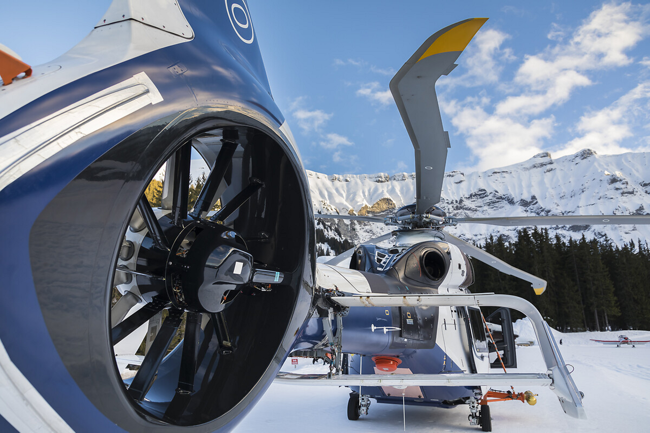 The H160, newest in the fleet, has innovatively shaped Blue Edge blades which are meant to reduce Blade Vortex Interaction (BVI) noise generation