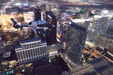 The H160 above Las Vegas