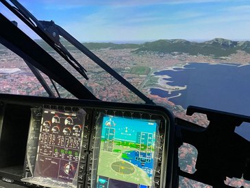 H160 full flight simulator interior