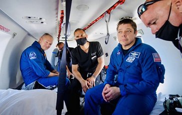 NASA astronauts inside Airbus H225