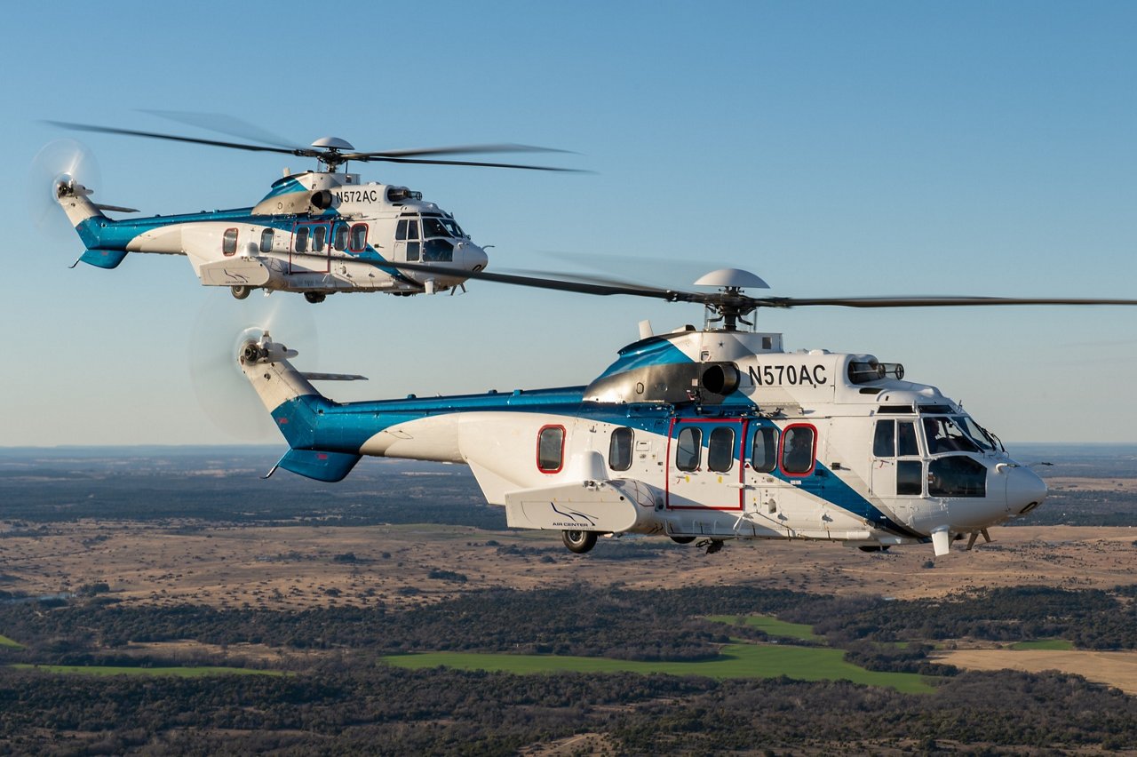 ACHI's H225 helicopters in flight. 