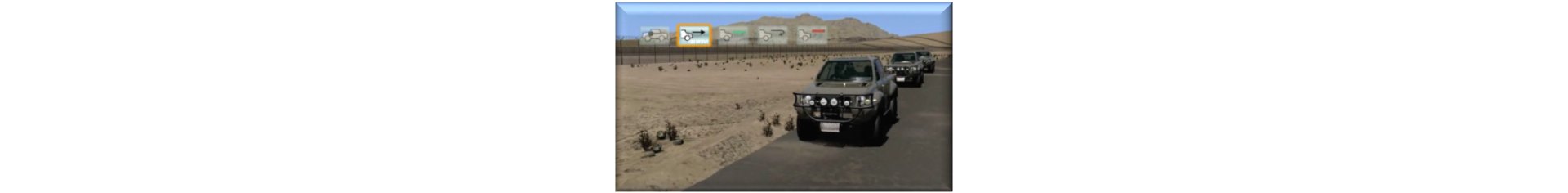 Border patrol personnel scan vehicles for threats using Smart Fences capabilities.   