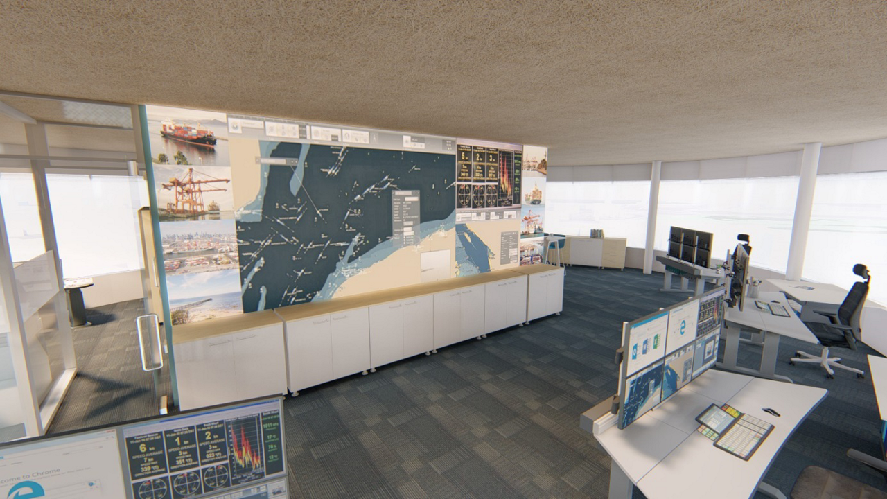 A surveillance set-up that uses Airbus’ STYRIS solution for maritime safety and security.   