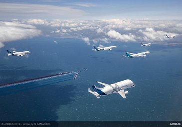 Airbus 50th anniversary - Patrouille De France joins formation flight 