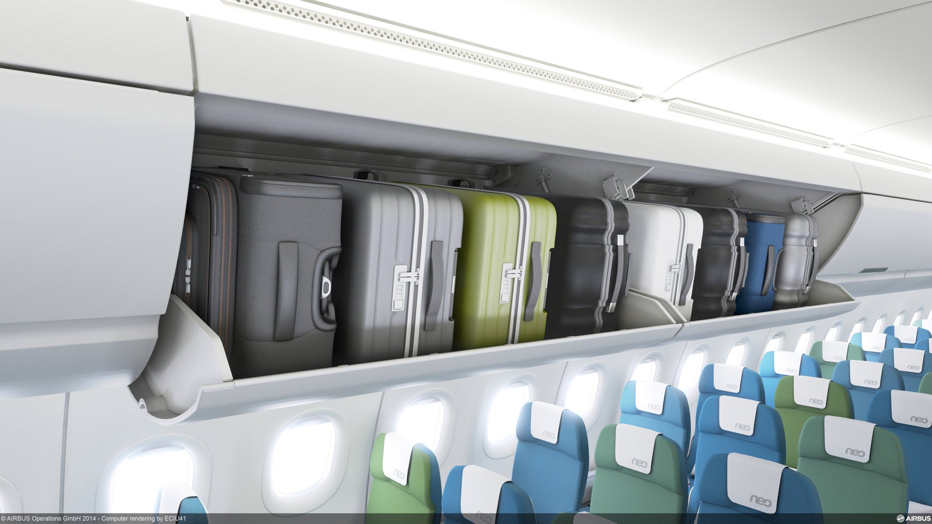 Airbus Launches New Pivoting Overhead Carry On Stowage Bins For