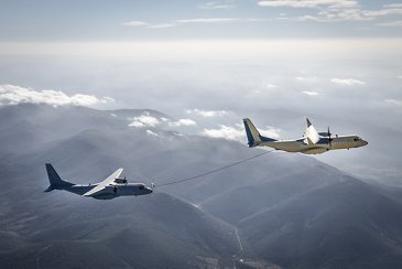Two C295s aircraft successfully performing AAR wet contacts. 