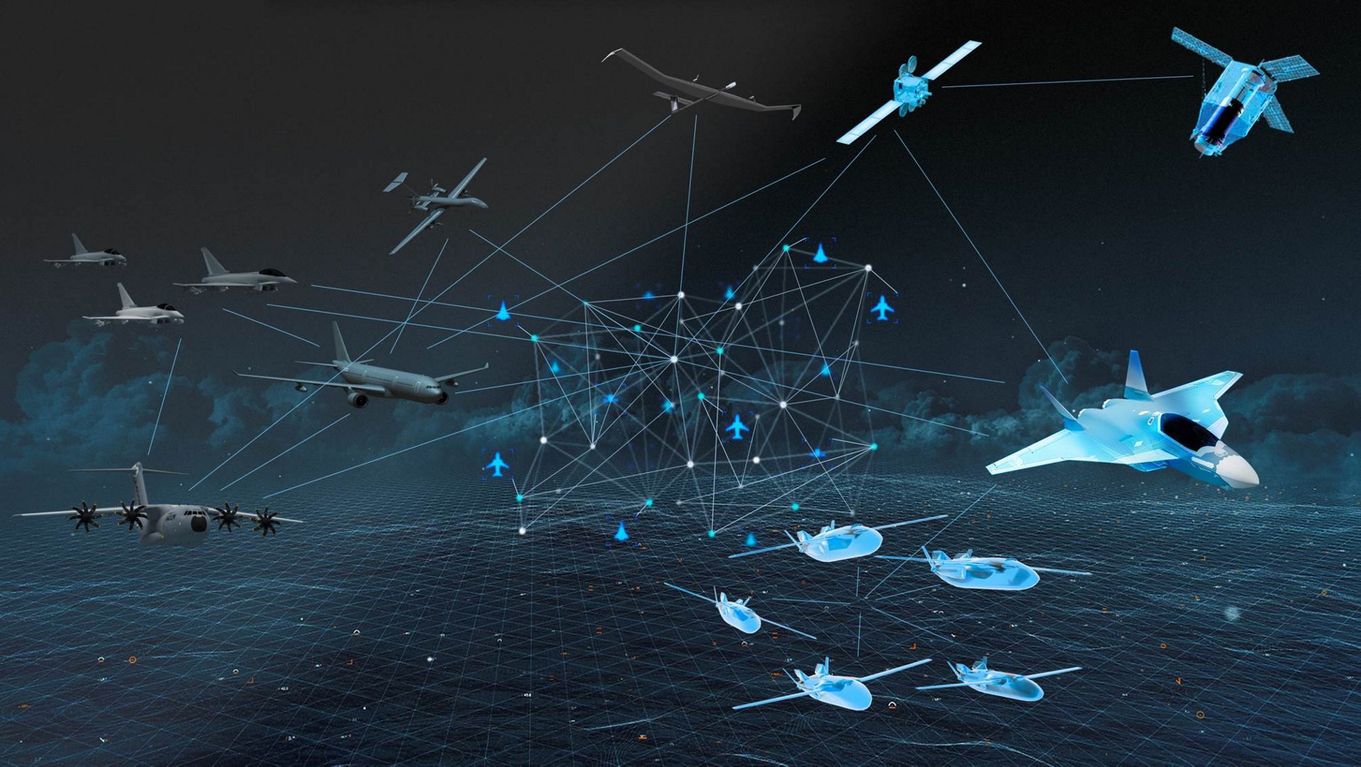 图中显示了空客未来作战空中系统(FCAS)的不同组成部分。乐动体育app靠谱吗